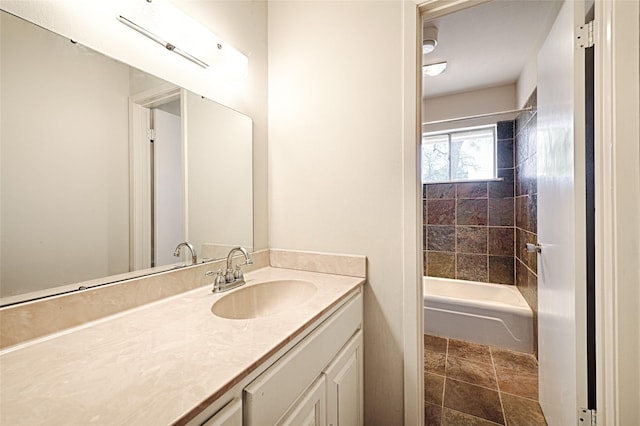 full bathroom featuring  shower combination and vanity