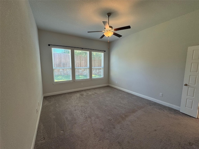 1433 Eagle Nest Dr, Pelican Bay, TX 76020 - carpeted spare room featuring a ceiling fan, baseboards, and a textured wall