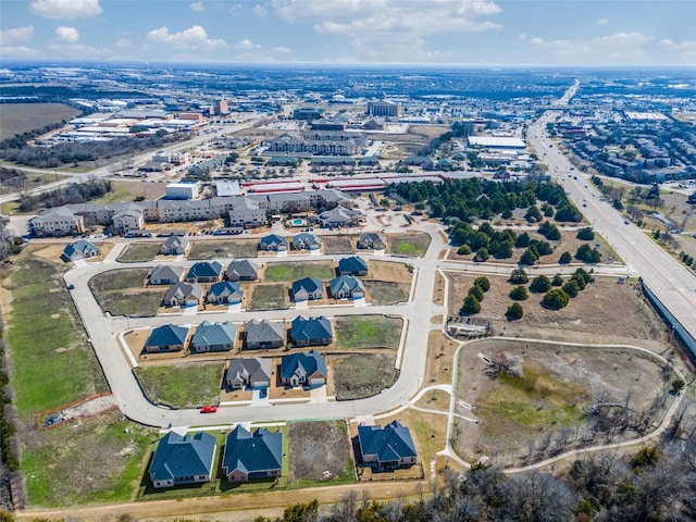 aerial view with a residential view