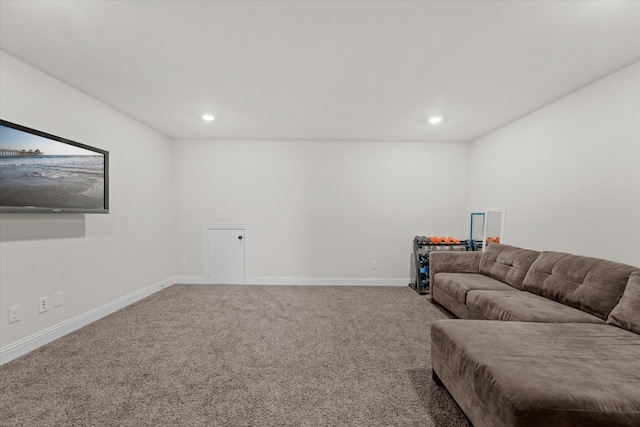 3204 Wimberley Ln, Rockwall, TX 75032 - living area featuring carpet flooring, baseboards, and recessed lighting
