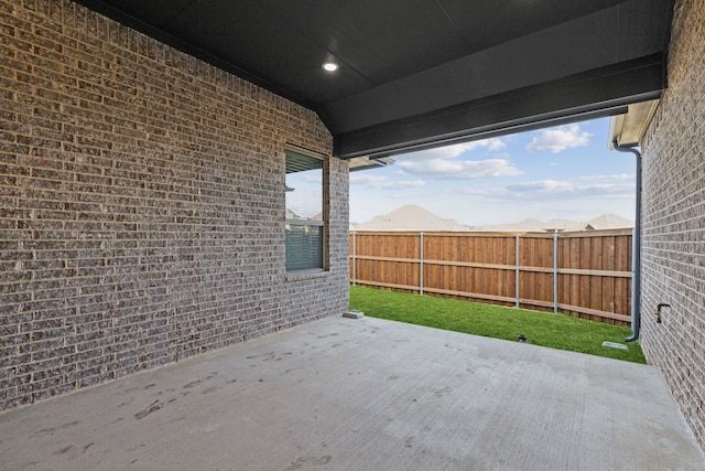 view of patio featuring a fenced backyard