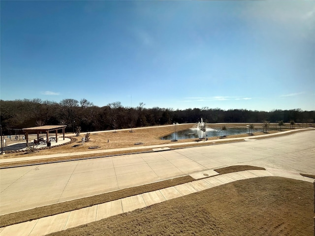 view of street featuring curbs