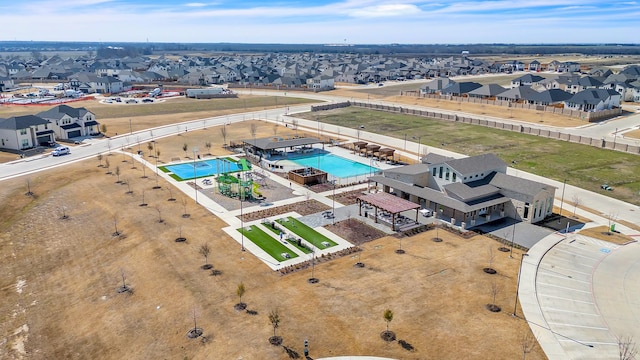 aerial view with a residential view