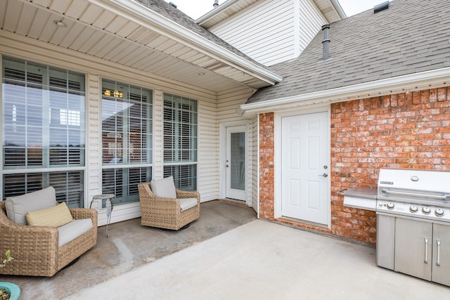 view of patio / terrace with a grill