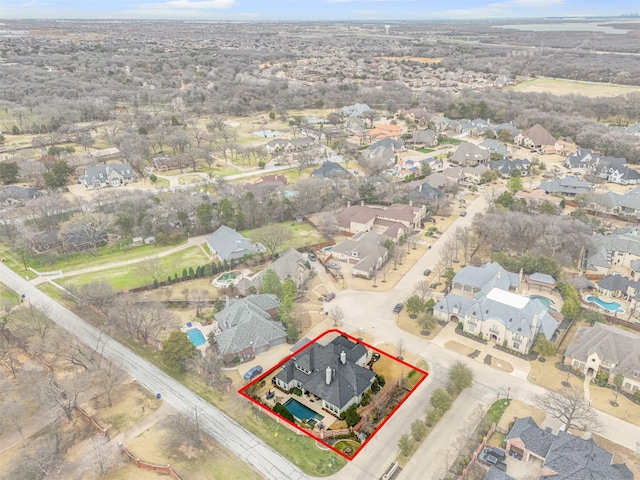 bird's eye view featuring a residential view