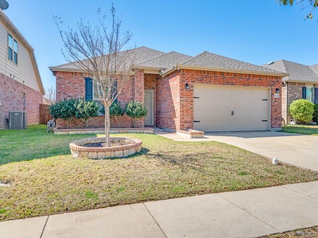 2404 Senepol Way, Fort Worth, TX 76131 - view of front of home with brick siding, a garage, and a front lawn