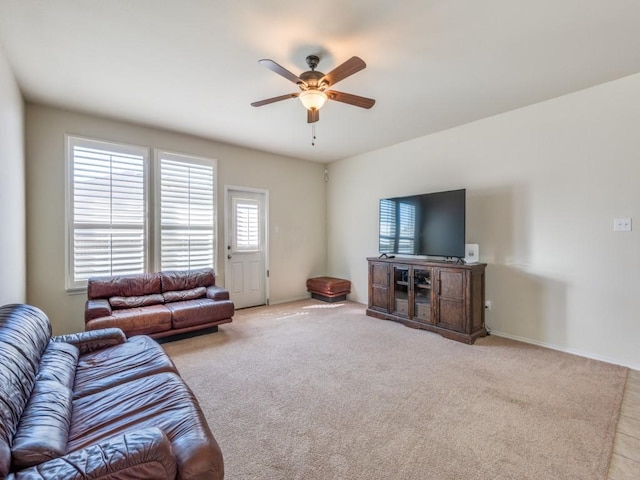 2404 Senepol Way, Fort Worth, TX 76131 - living area featuring a ceiling fan and carpet floors