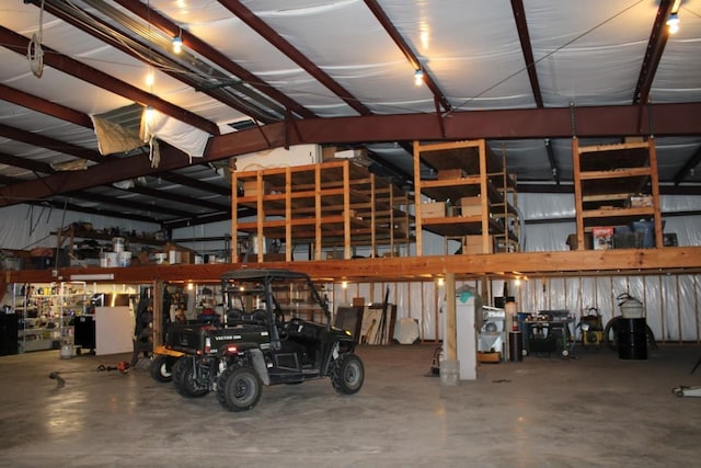 garage featuring metal wall