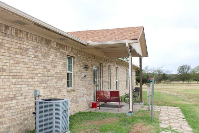 view of patio featuring central AC unit