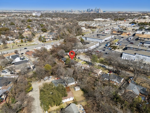 drone / aerial view featuring a city view