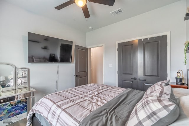 7001 Coldwater Dr, Abilene, TX 79601 - bedroom featuring a closet and a ceiling fan