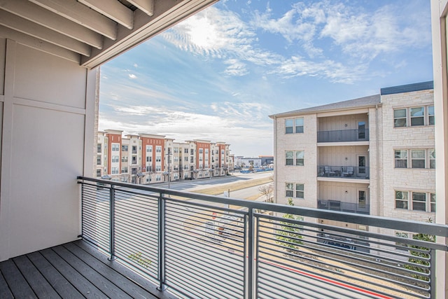 balcony featuring a view of city