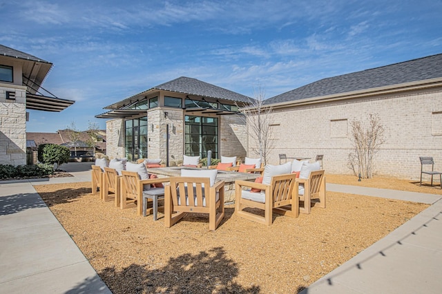 view of patio / terrace featuring an outdoor living space