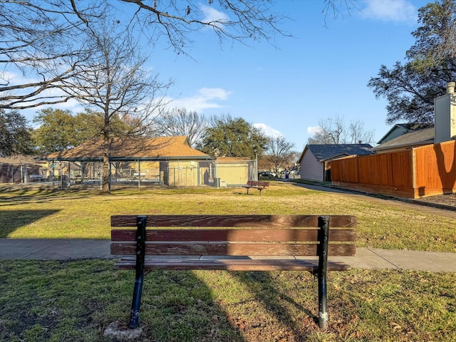 view of yard featuring fence