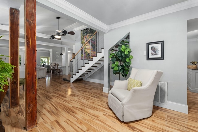 1501 Oak Shore Dr, Tool, TX 75143 - interior space with light wood finished floors, stairs, visible vents, and baseboards
