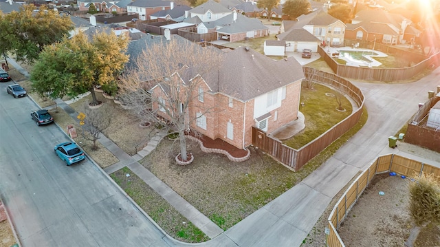 aerial view featuring a residential view