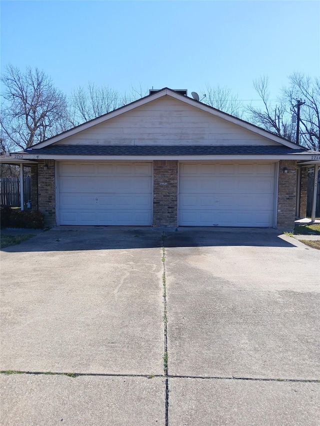 view of garage