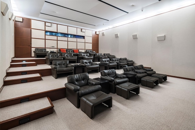 view of carpeted home theater