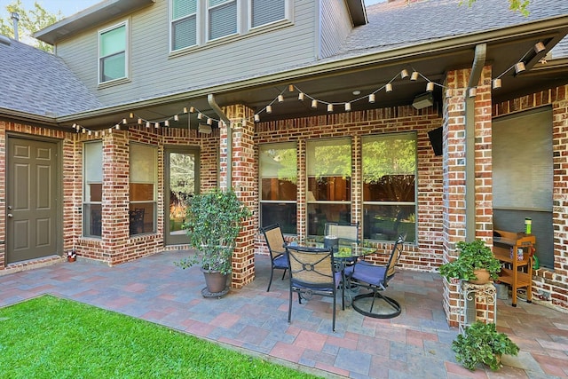 view of patio featuring outdoor dining space