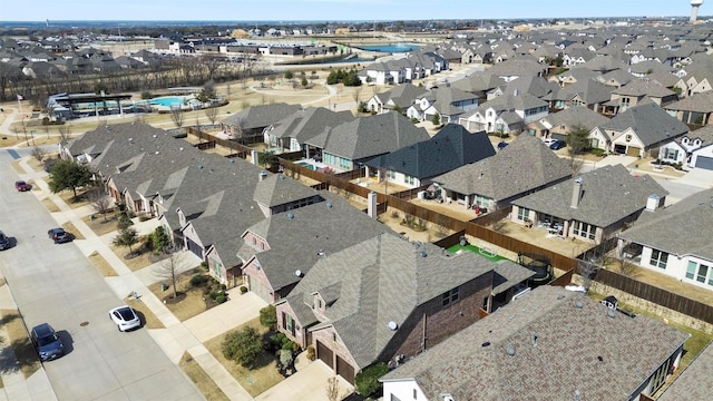 aerial view with a residential view