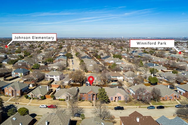 aerial view featuring a residential view