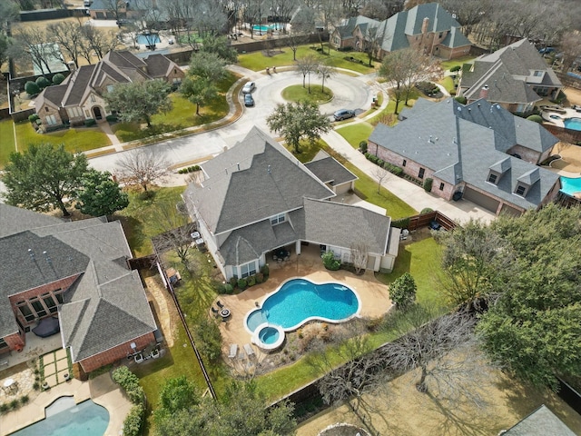 aerial view with a residential view