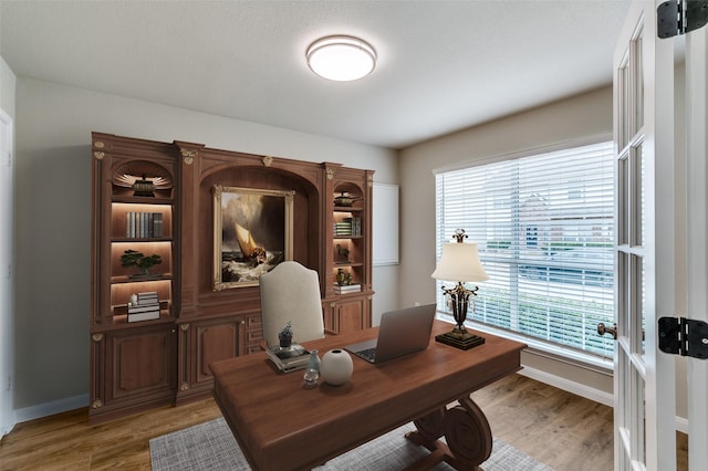 5700 Giddyup Ln, Fort Worth, TX 76179 - office area with light wood-style flooring and baseboards