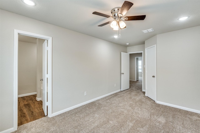 5700 Giddyup Ln, Fort Worth, TX 76179 - unfurnished bedroom with carpet, baseboards, ceiling fan, and recessed lighting