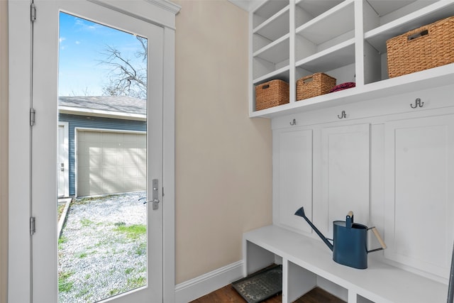 mudroom featuring baseboards