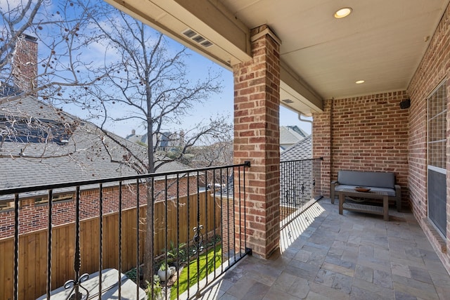 balcony with visible vents