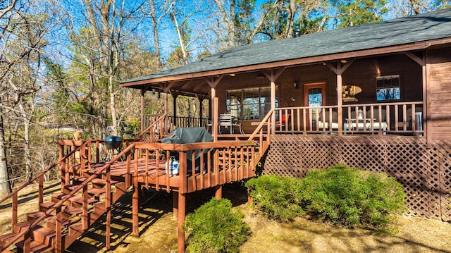 view of wooden deck