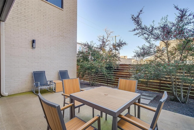 view of patio with outdoor dining space