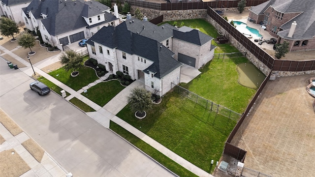 drone / aerial view featuring a residential view