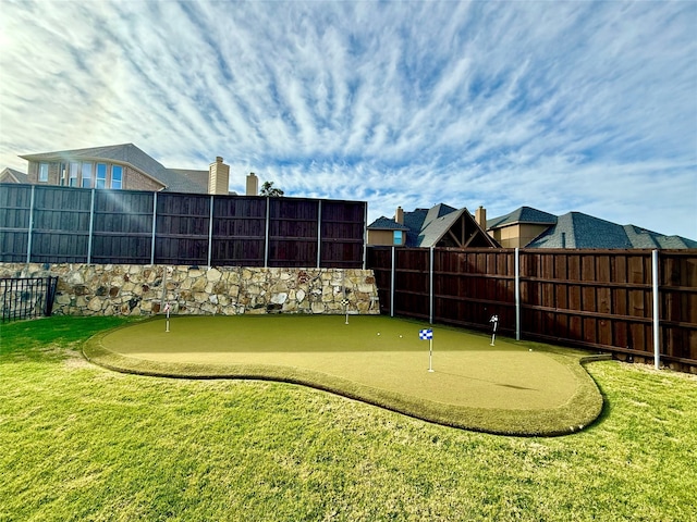 view of yard featuring fence