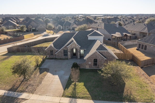 bird's eye view featuring a residential view