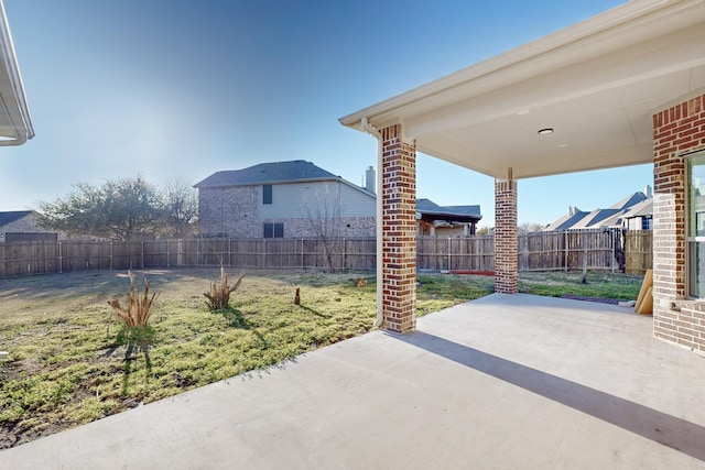 view of patio featuring a fenced backyard