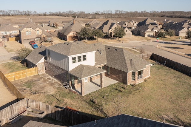 bird's eye view featuring a residential view