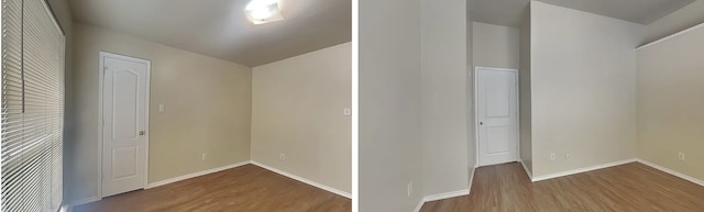 bonus room with wood finished floors and baseboards