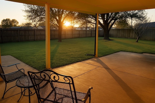 view of patio with a fenced backyard