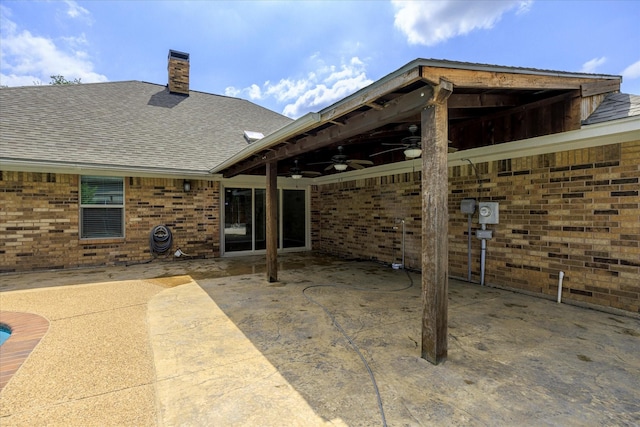 view of patio with ceiling fan