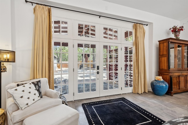 doorway featuring french doors