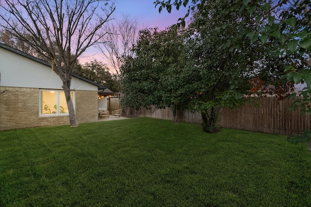 view of yard with fence