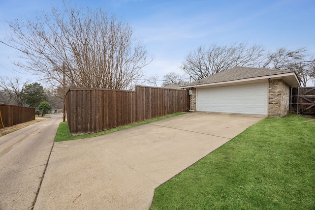 garage with fence