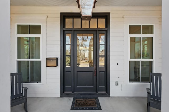 view of doorway to property