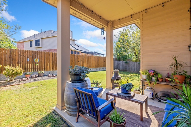 view of patio / terrace featuring a fenced backyard