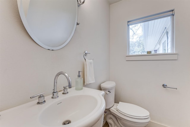 bathroom with a sink and toilet