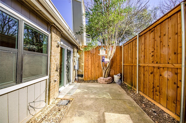 view of patio featuring a fenced backyard