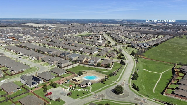 aerial view featuring a residential view