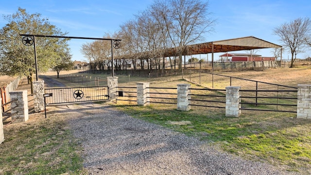 exterior space featuring a rural view