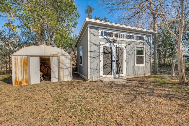 view of shed